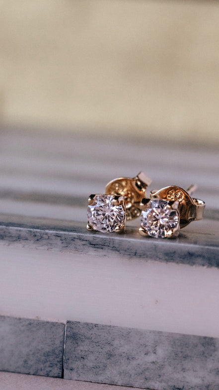 Dainty CZ Stud Earrings