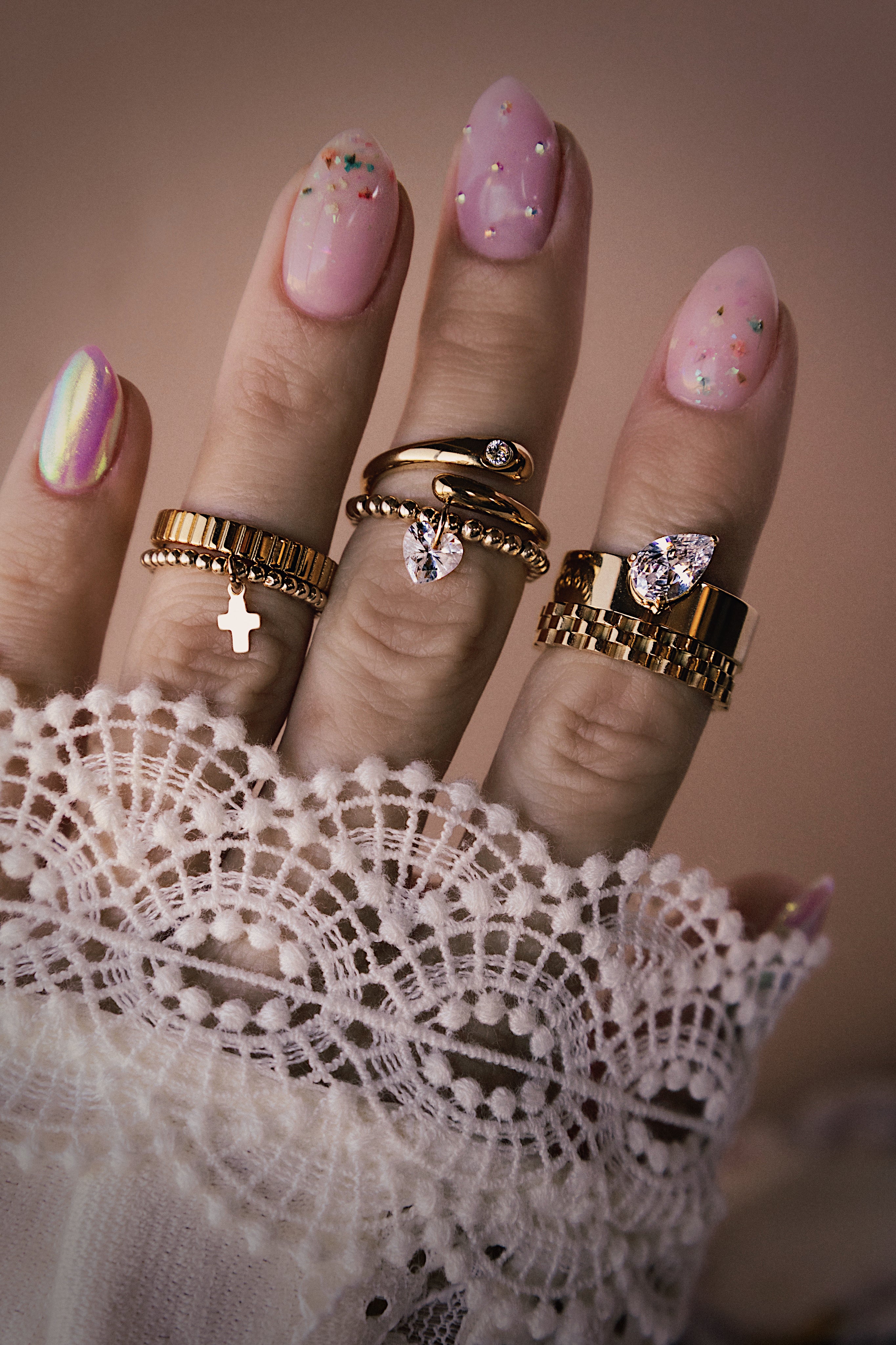 Beaded Heart Ring - The Neon Cactus Studio