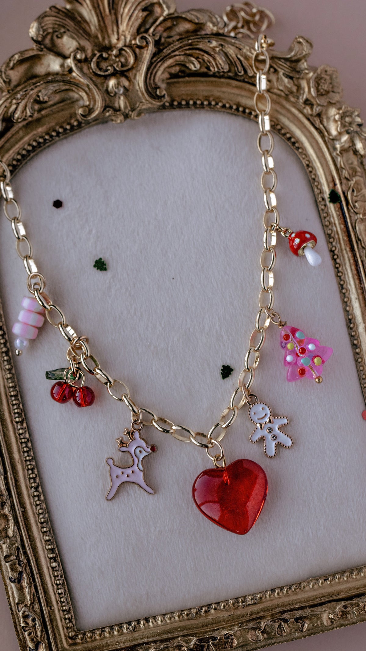 Limited Edition Christmas Charm Necklace - Red Heart