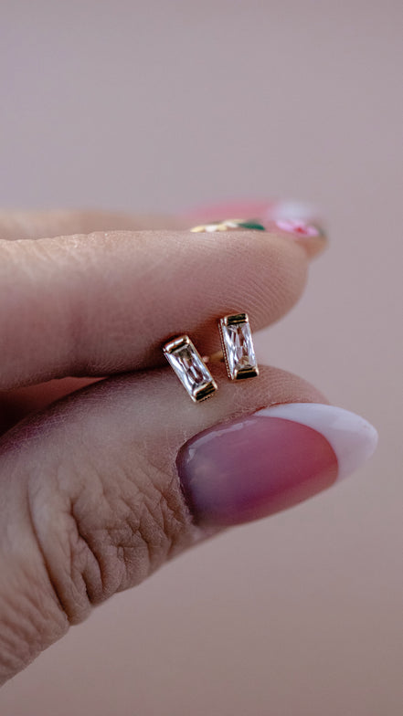 Baguette Stud Earring