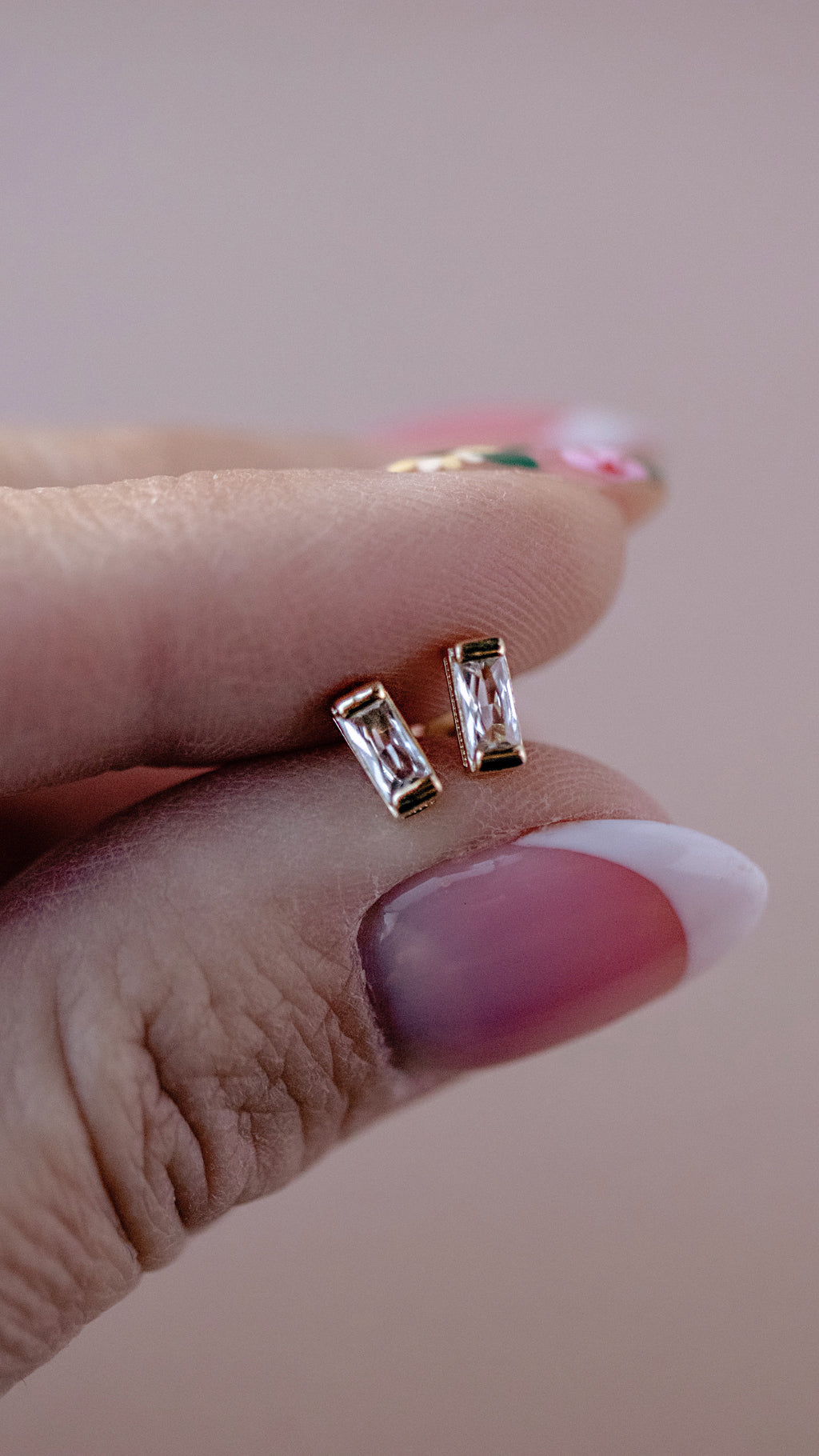 Baguette Stud Earring