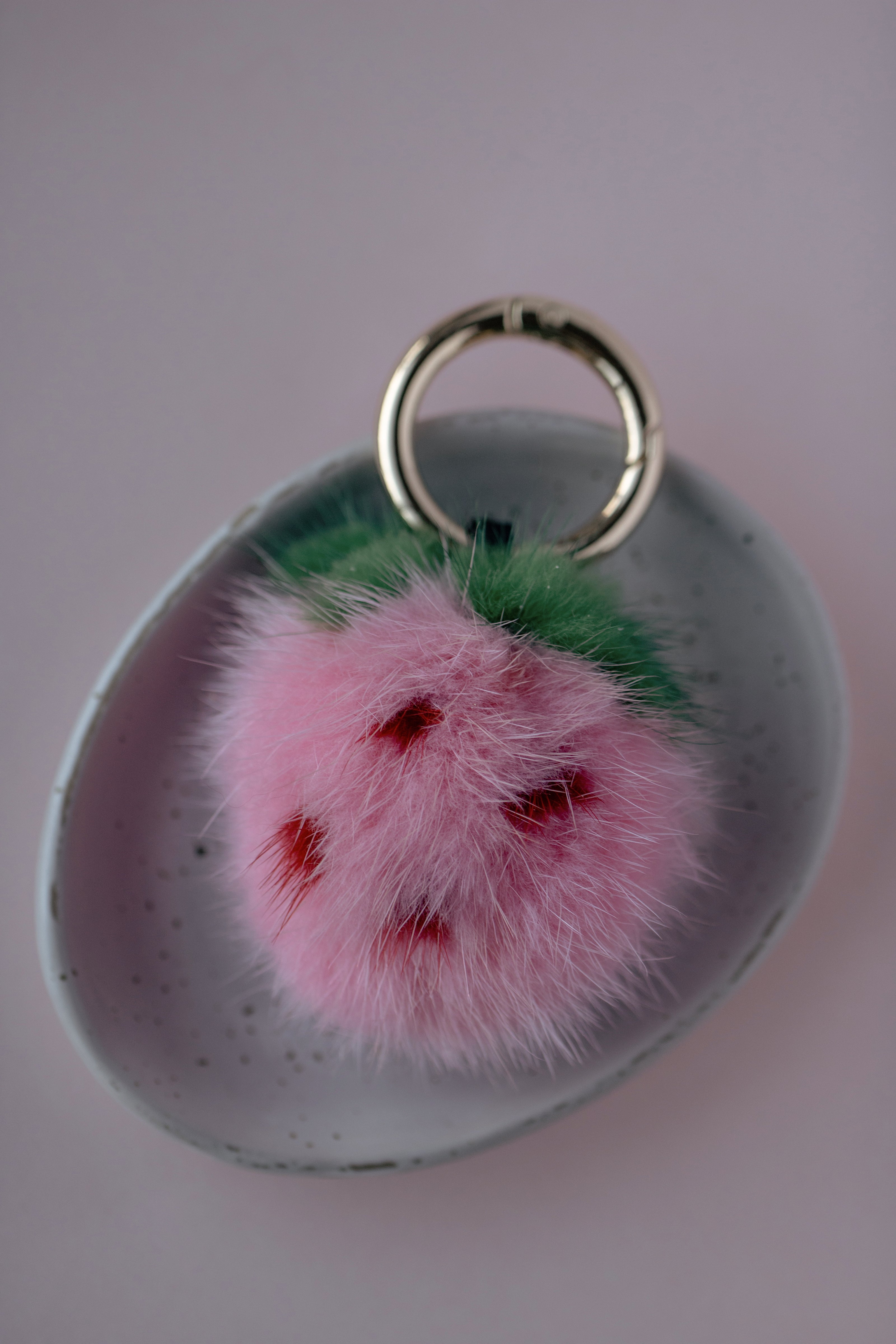 Fuzzy Strawberry Bag Charm