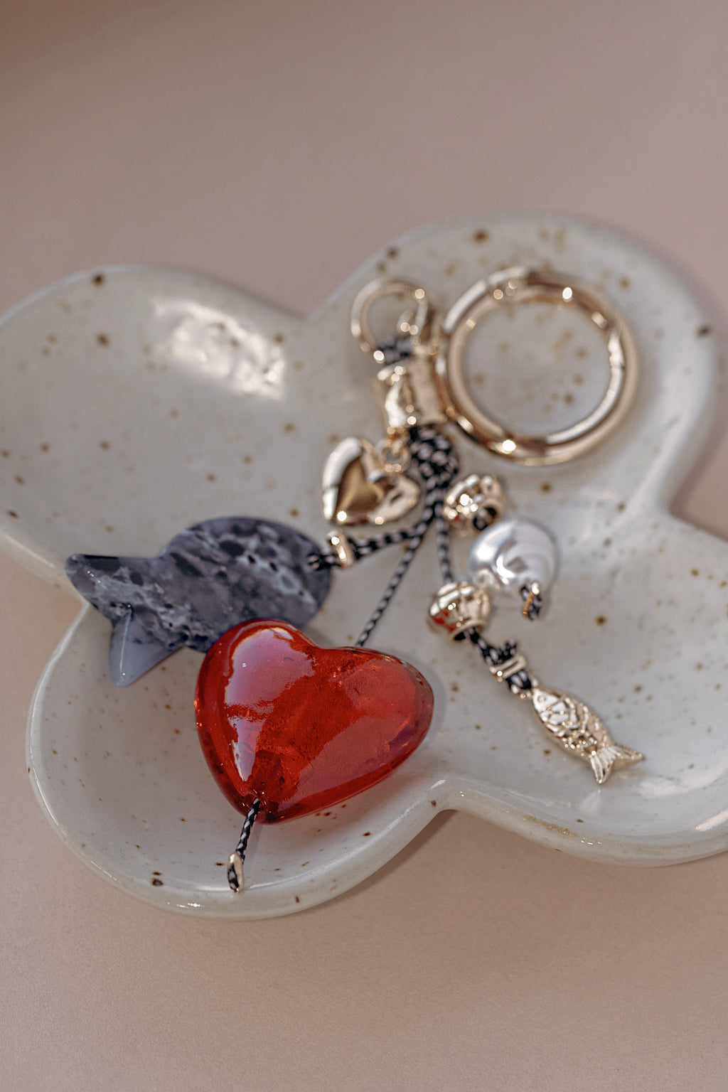 Marble Fish Bag Charm Keychain