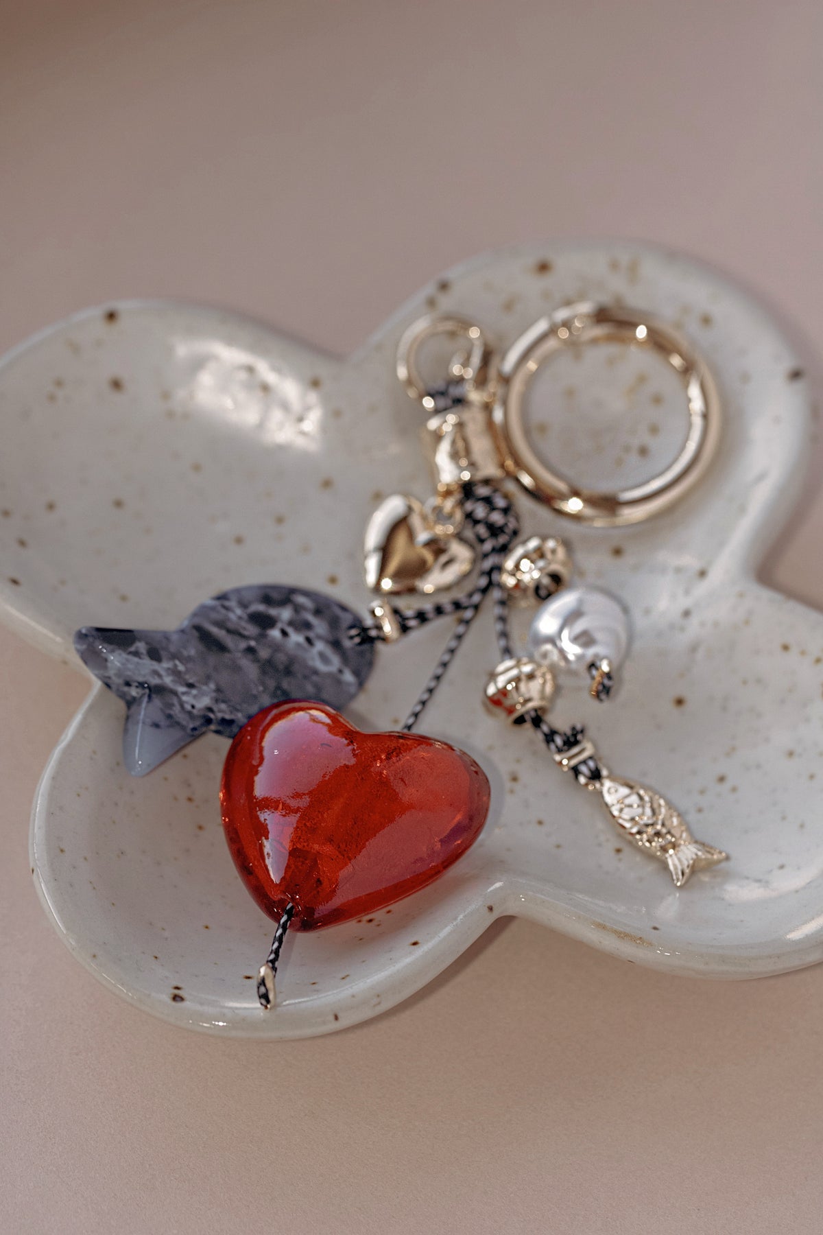 Marble Fish Bag Charm Keychain