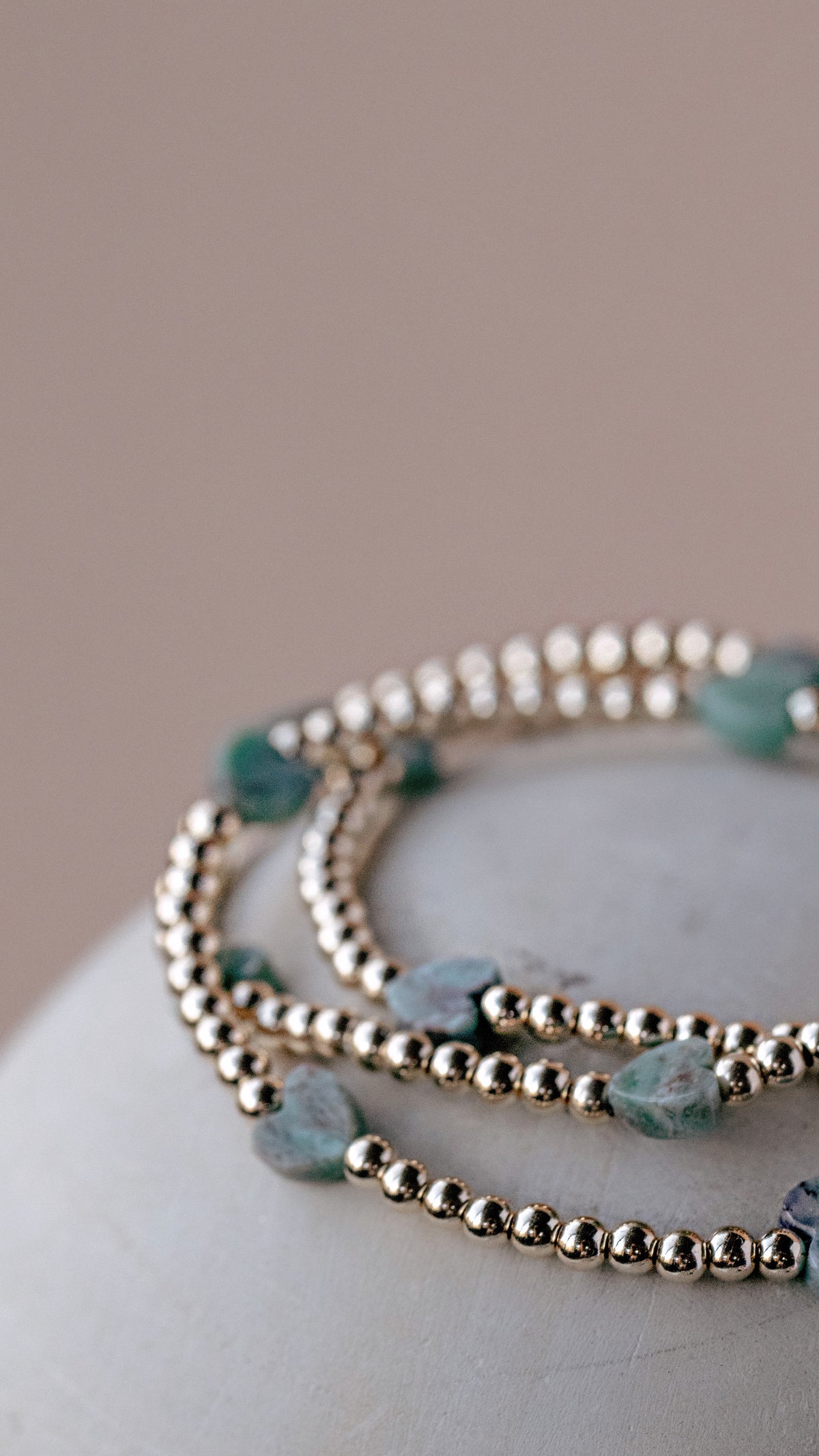 African Turquoise Hearts Bracelet