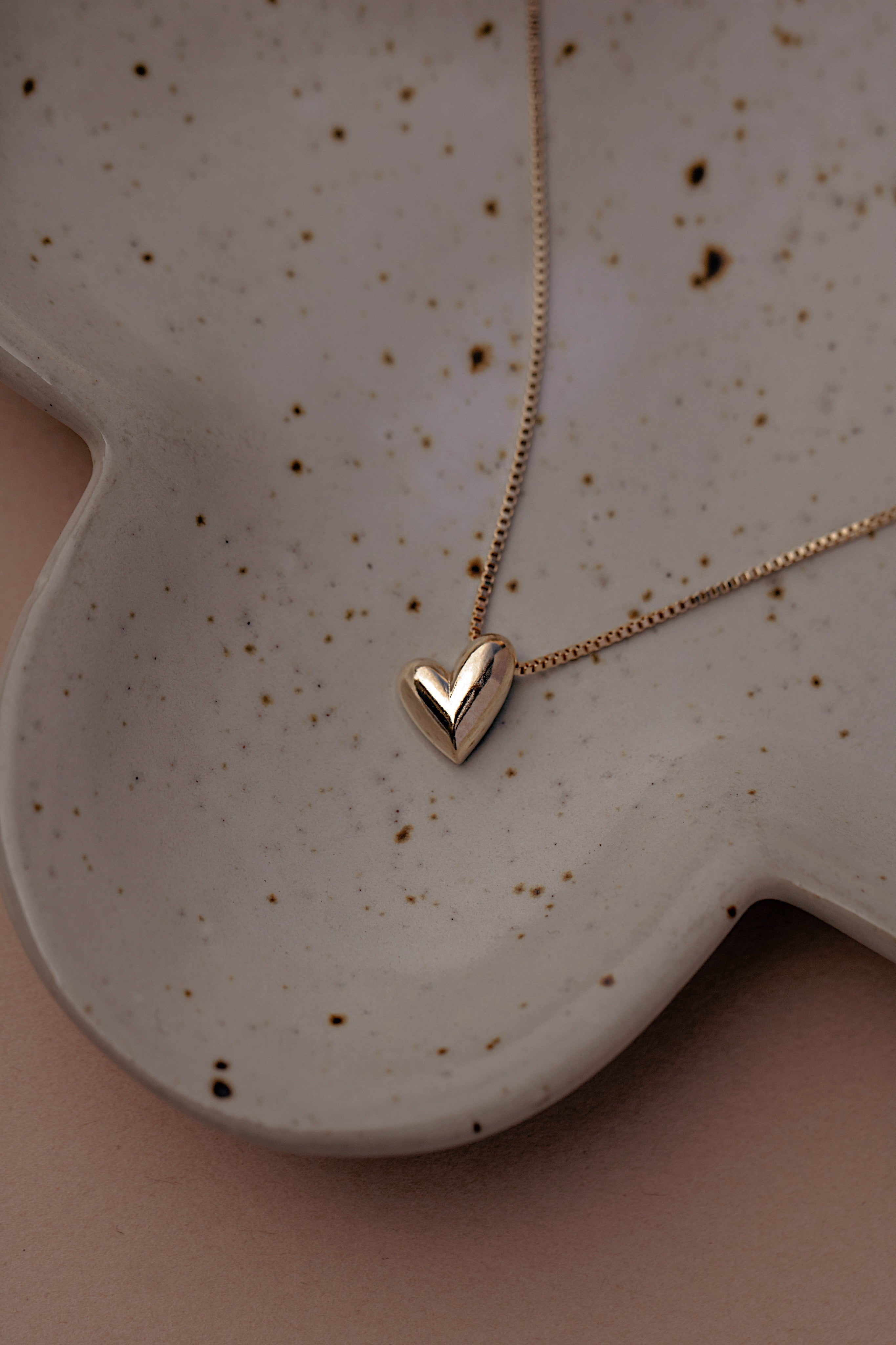 Uneven Heart Pendant Necklace