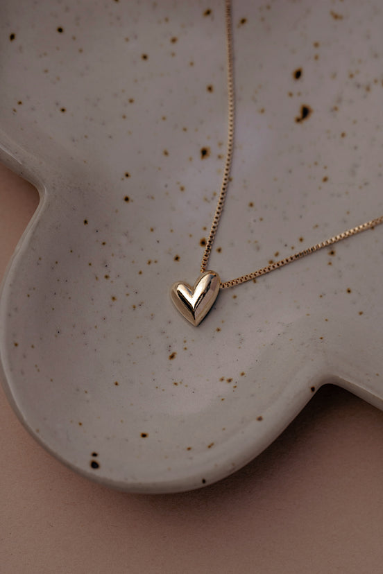 Uneven Heart Pendant Necklace