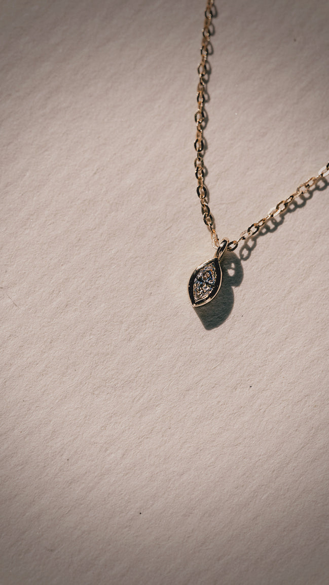 Itty Bitty Marquise Lab Diamond Gold Necklace