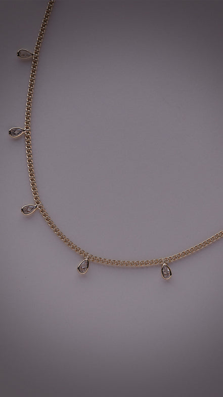 Tear Drop Bezel Necklace - The Neon Cactus Studio