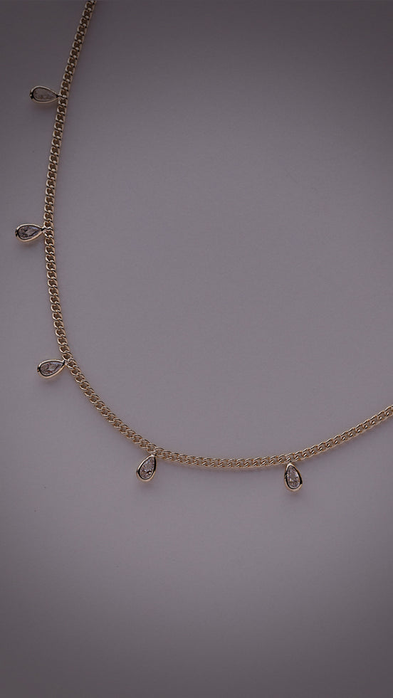 Tear Drop Bezel Necklace - The Neon Cactus Studio