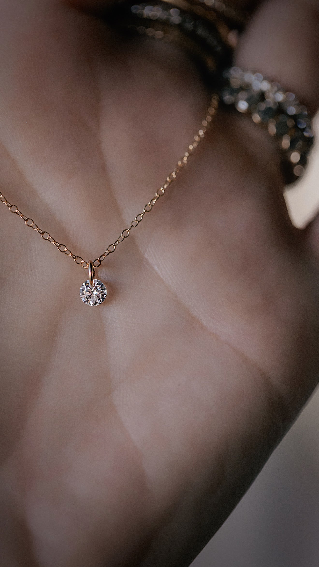 Floating Round CZ Necklace