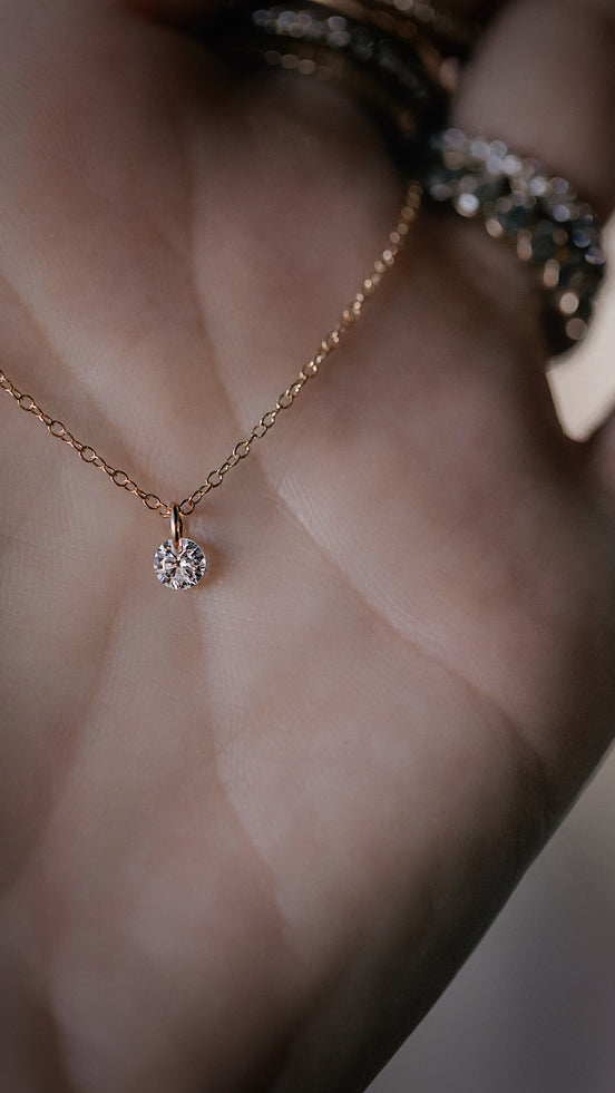 Floating Round CZ Necklace