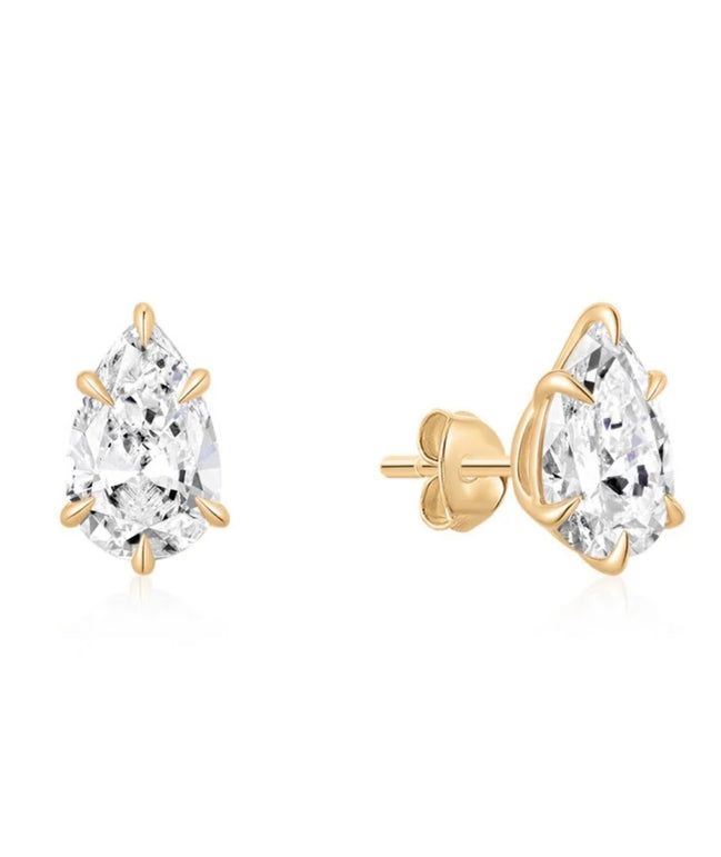 1.3 CTW Lab Grown Diamond Pear Claw Prong Studs