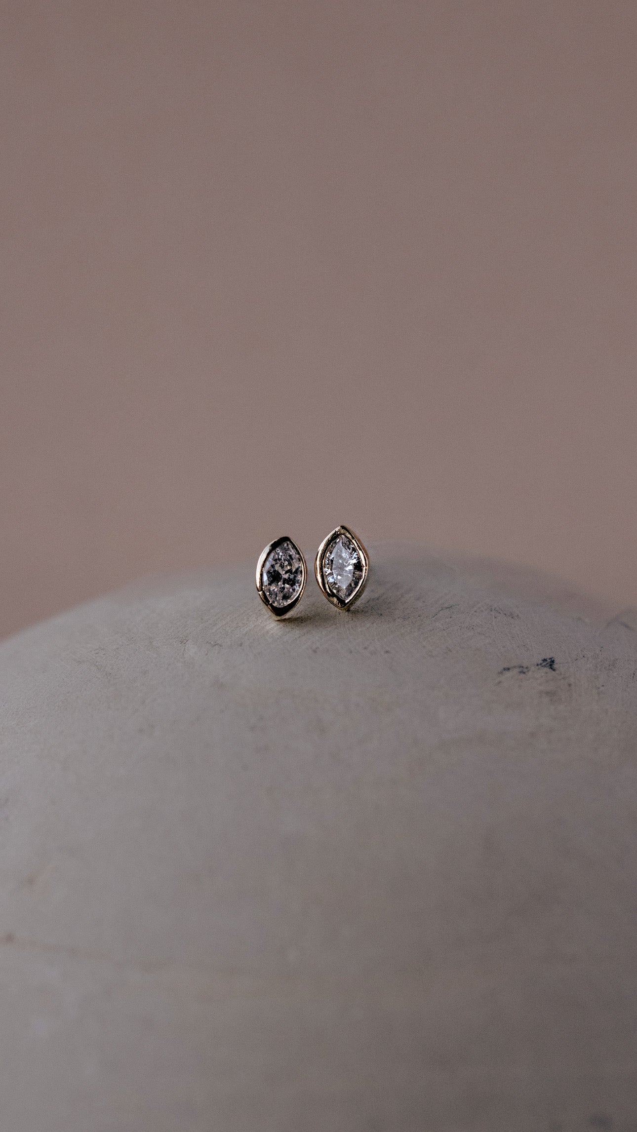 Marquise Bezel Stud Earring
