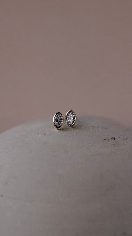 Marquise Bezel Stud Earring