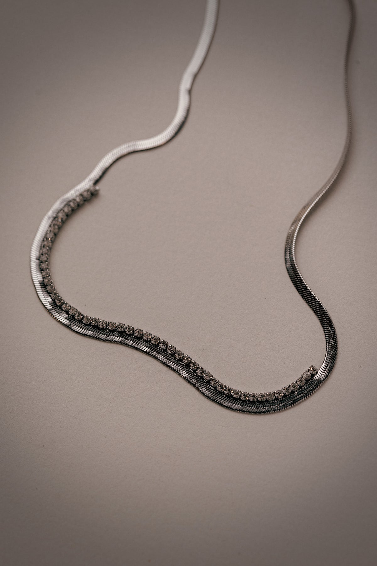 Herringbone CZ Necklace