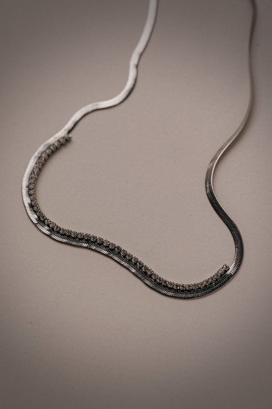 Herringbone CZ Necklace