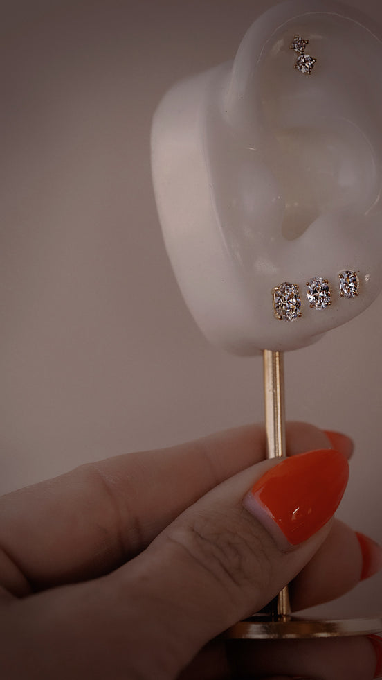 Oval CZ Studs