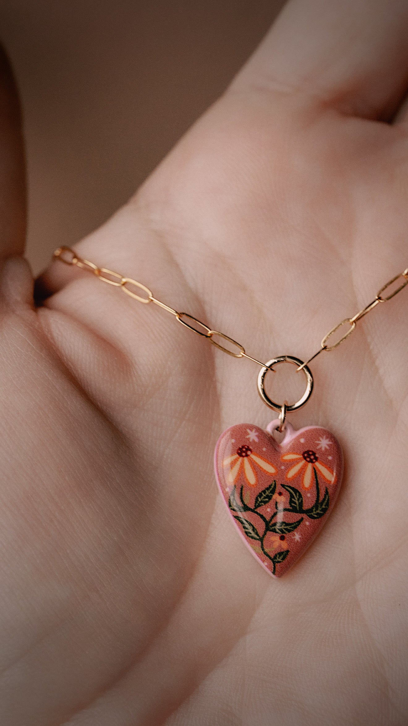Wildflower Heart Necklace