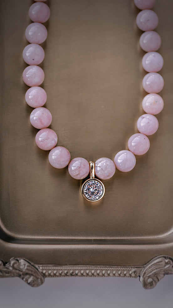 Blush Opal Beaded Necklace