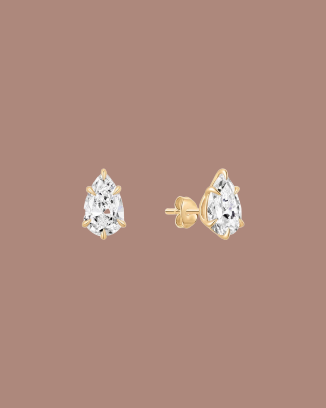1.3 CTW Lab Grown Diamond Pear Claw Prong Studs