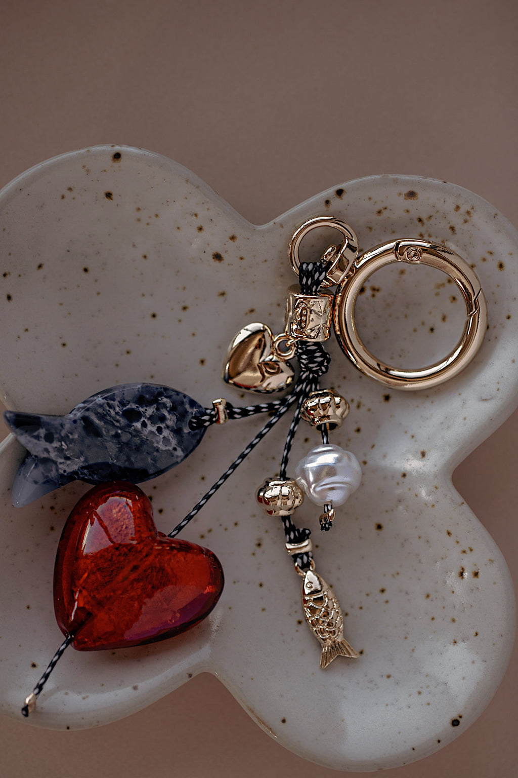 Marble Fish Bag Charm Keychain