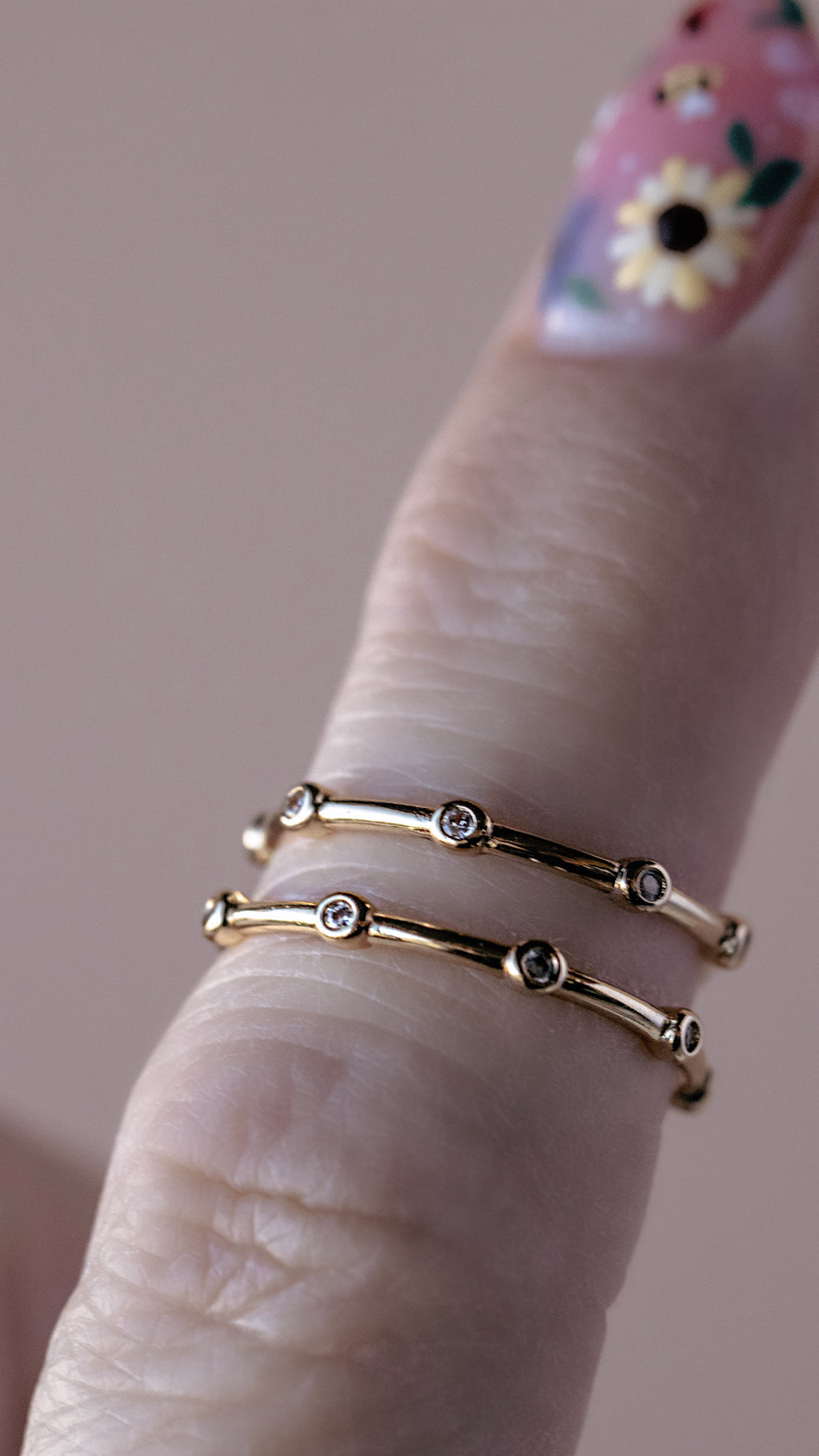 CZ Bezel Dot Ring
