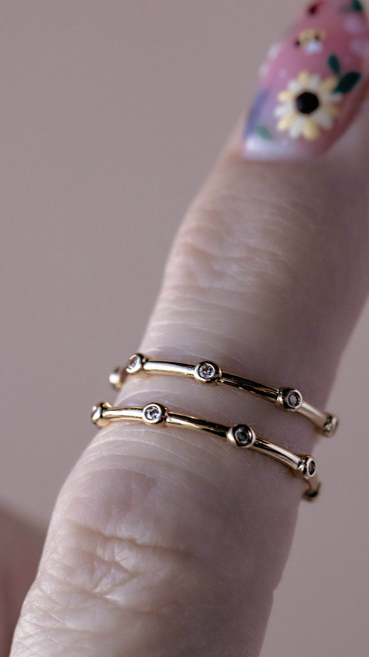 CZ Bezel Dot Ring