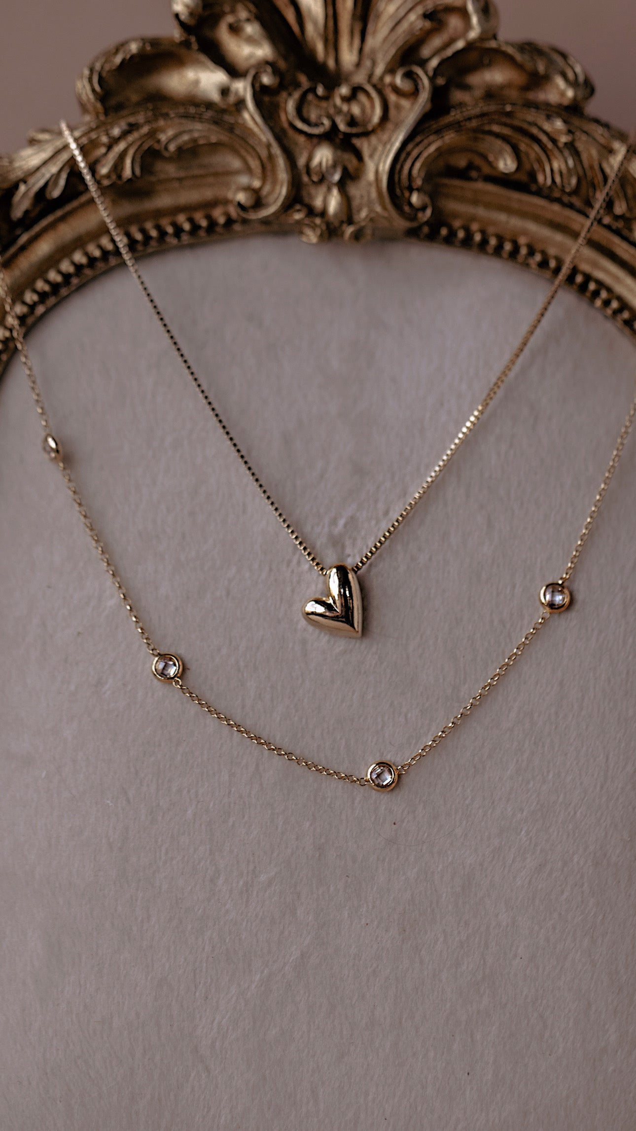 Uneven Heart Pendant Necklace