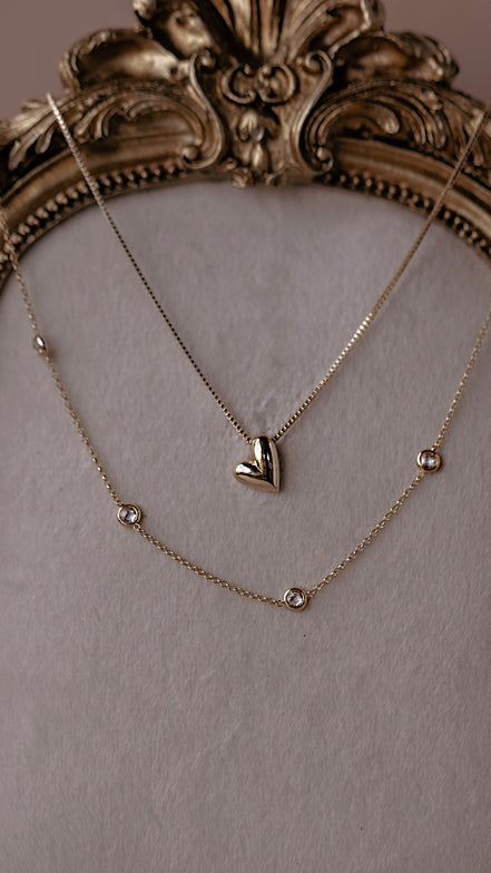 Uneven Heart Pendant Necklace