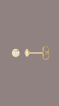 Lab Grown Diamond Round Dome Bezel Earring