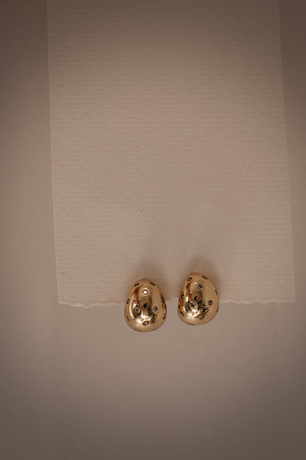 Gold CZ Bubble Huggie Hoops