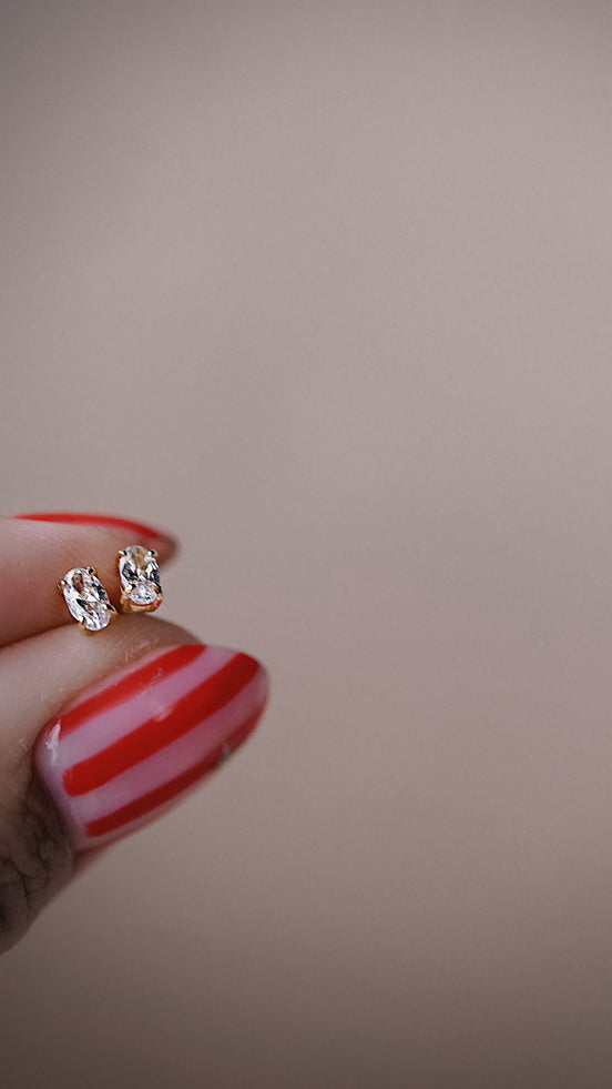 Petite Oval CZ Studs
