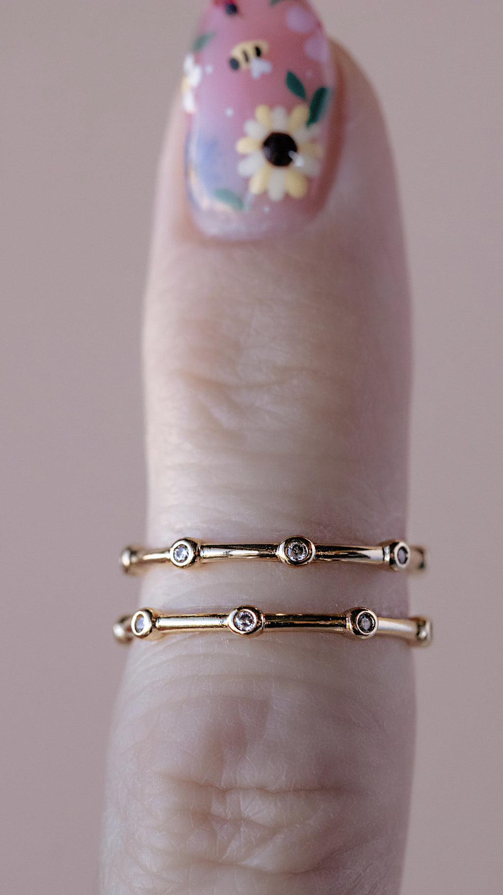 CZ Bezel Dot Ring