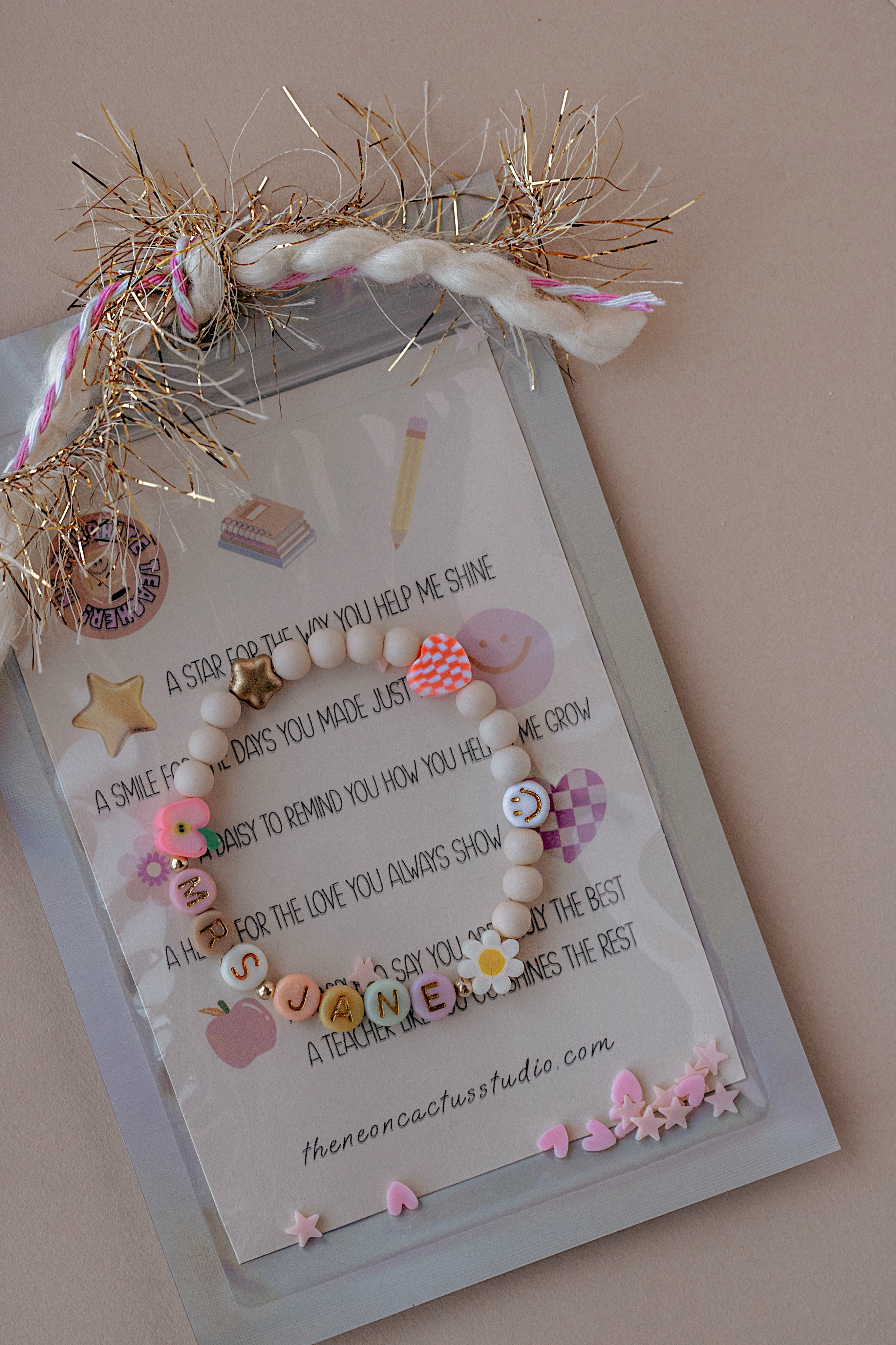 Teacher Appreciation Bracelet - The Neon Cactus Studio