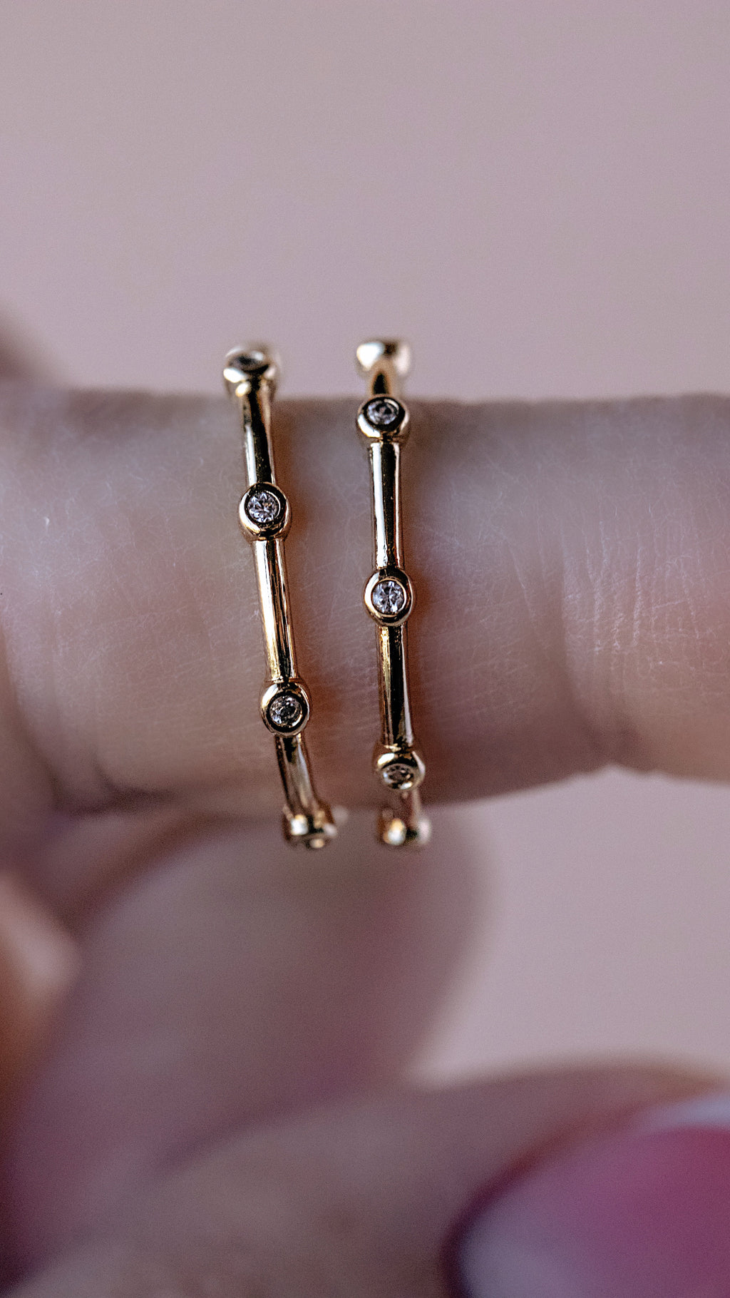 CZ Bezel Dot Ring