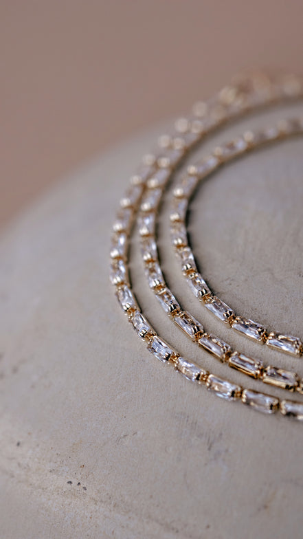 Dainty Baguette Tennis Bracelet - The Neon Cactus Studio
