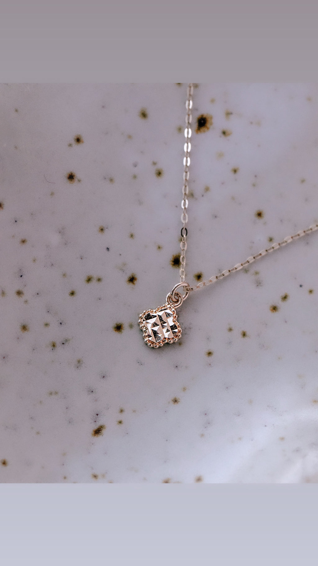 Solid Gold Clover Necklace