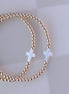Mother of Pearl Sideway Cross Bracelet