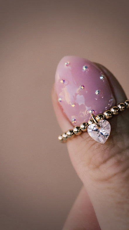 Beaded Heart Ring - The Neon Cactus Studio