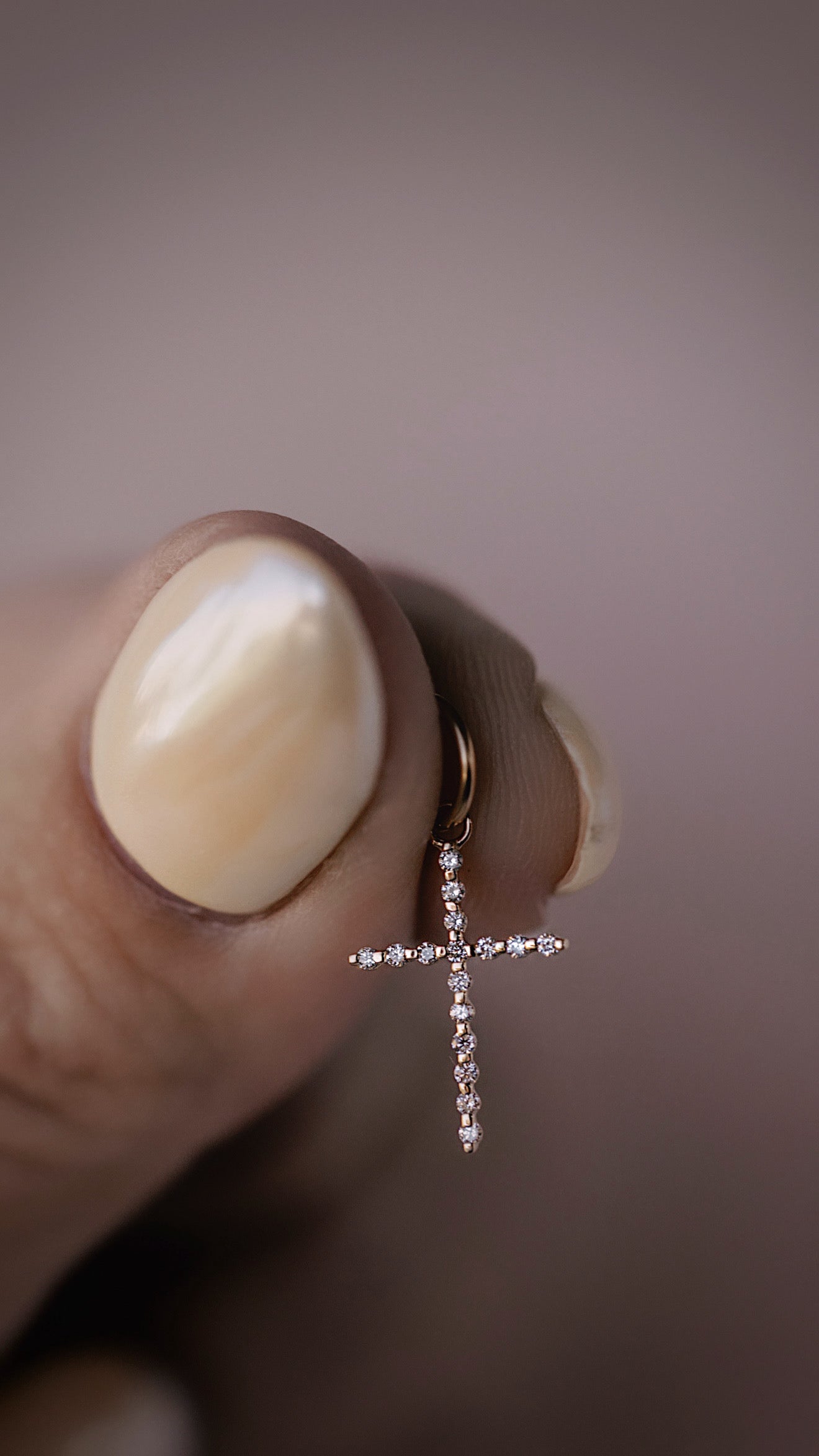 14kt Gold Diamond Cross Charm