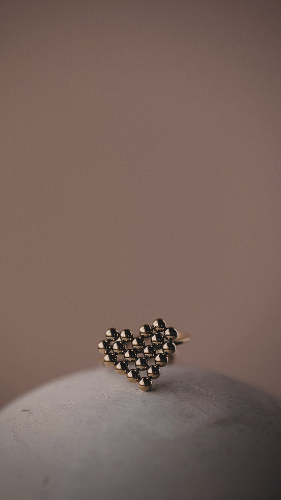 Beaded Heart Ring