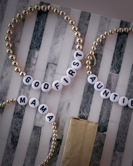 Custom Word Bracelet-Black Font