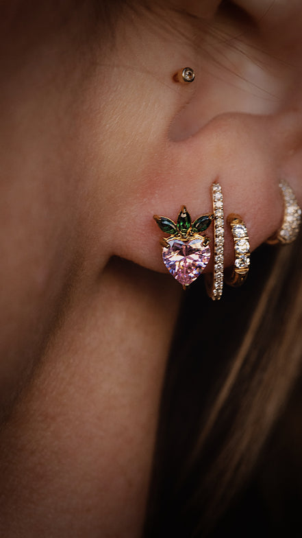Crystal Strawberry Studs