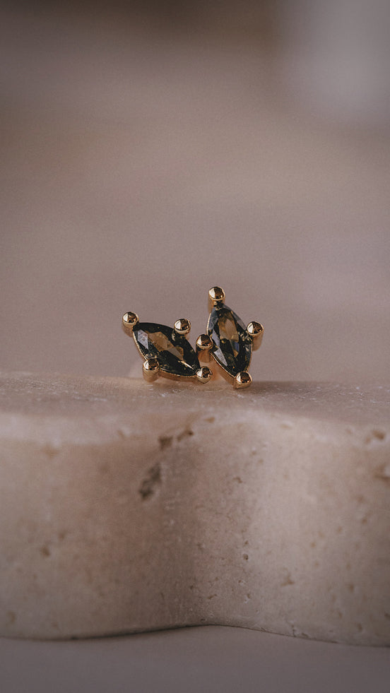 Noir Marquise Studs