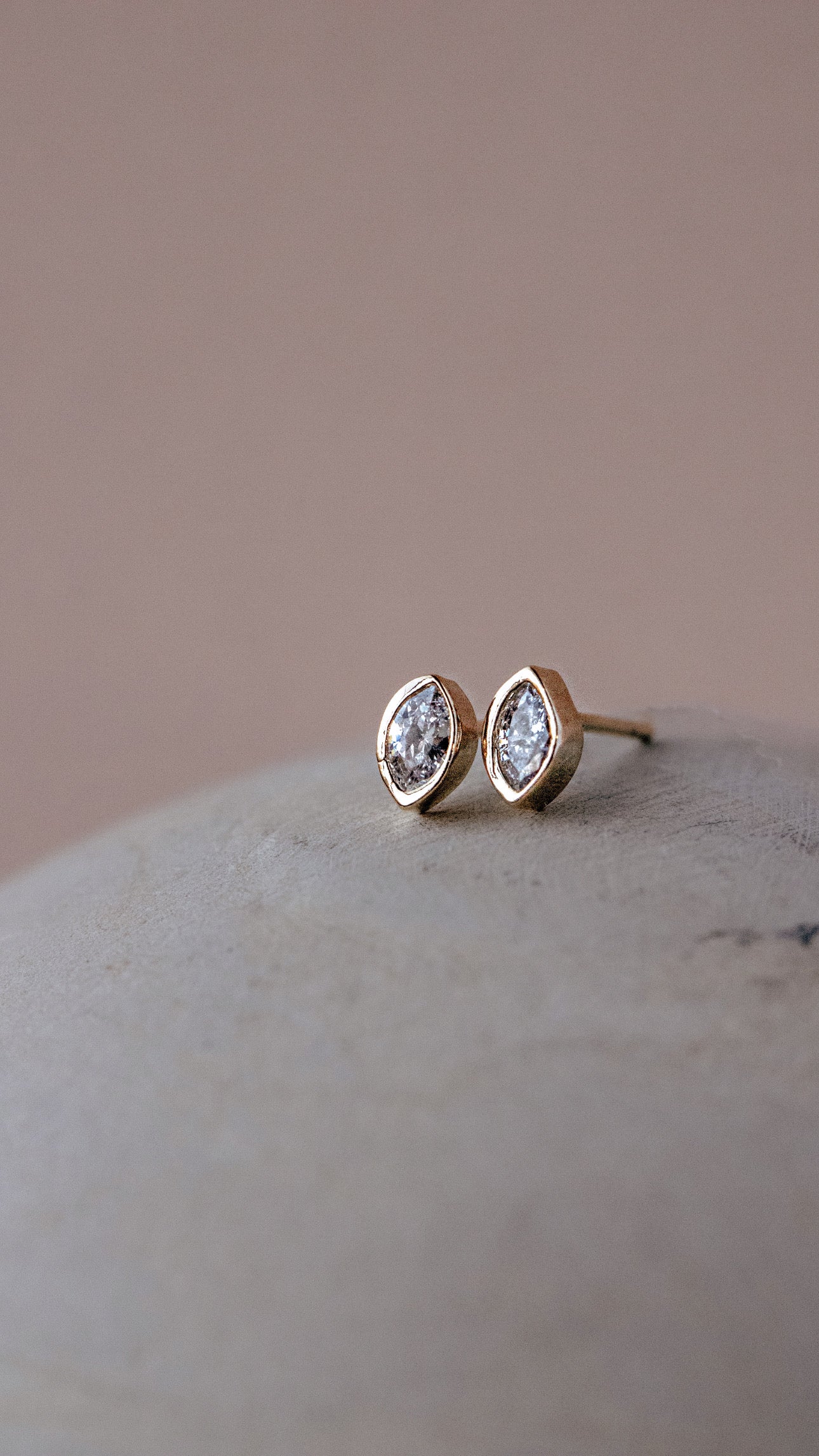 Marquise Bezel Stud Earring