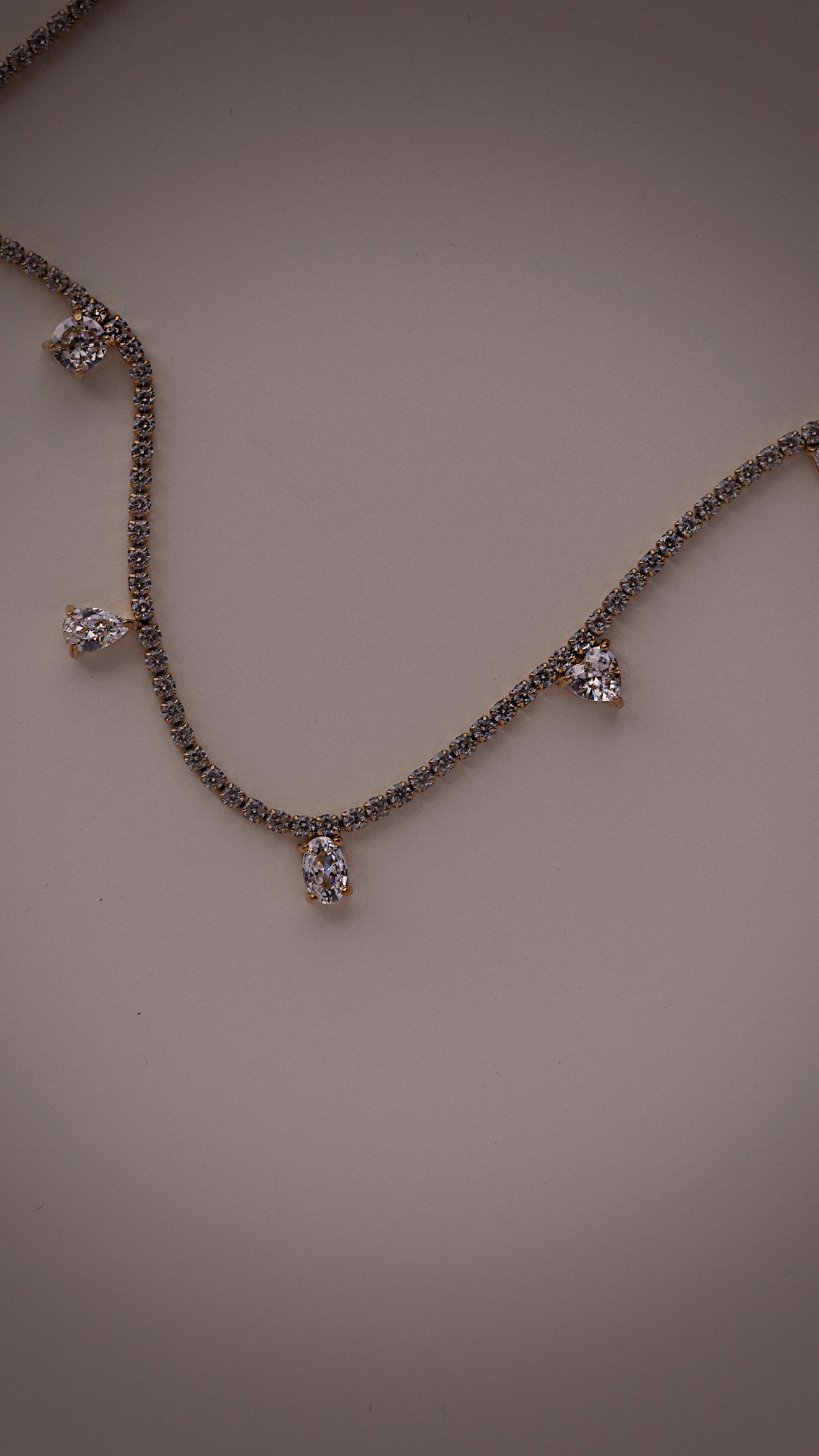 CZ Drop Tennis Necklace