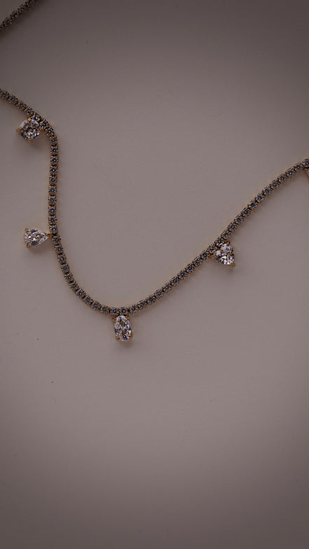 CZ Drop Tennis Necklace
