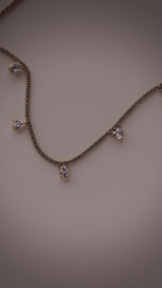 CZ Drop Tennis Necklace