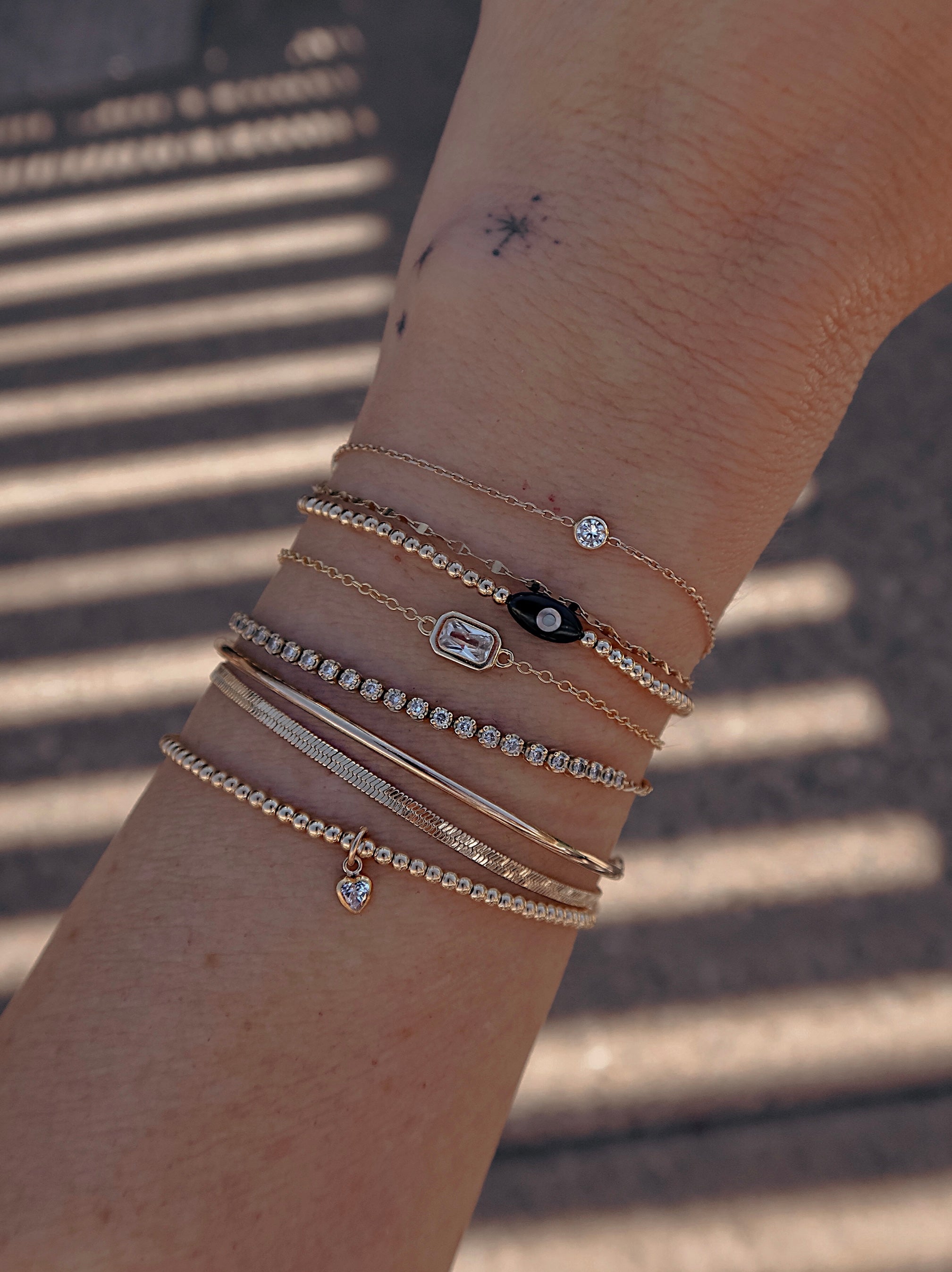 White Topaz Emerald Bracelet